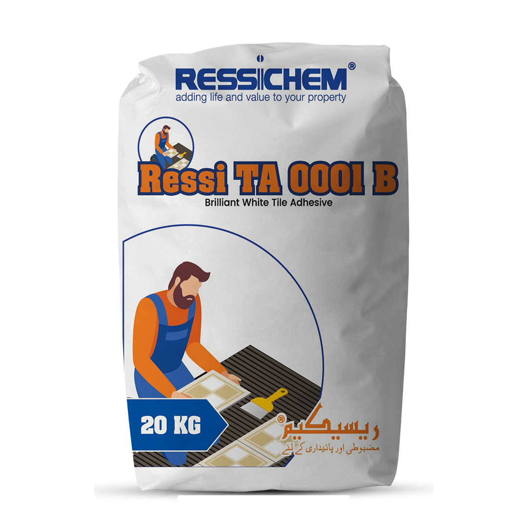 Ressichem Ressi TA 0001 B  Brilliant White Colored Tile Adhesive Natural Marble Granite Flooring in Pakistan