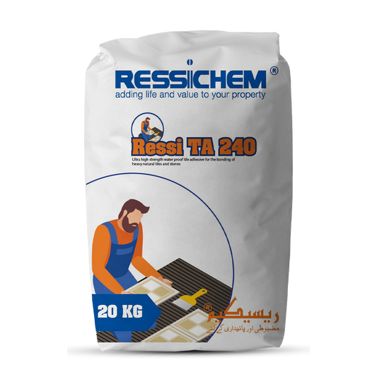 Ressi TA 240 Tile Adhesive 20 KG Waterproof Excellent Workability Heavy Natural Tiles Marbles Granite Ceramic Porcelain in Pakistan