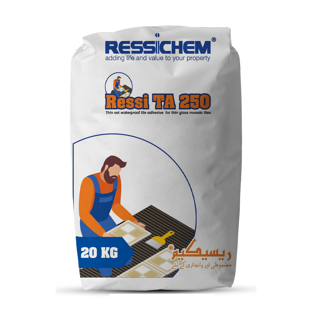 Ressichem Ressi TA 250 Thin Waterproof Tile Adhesive  Fixing Thin Glass  Mosaic Tiles in Pakistan