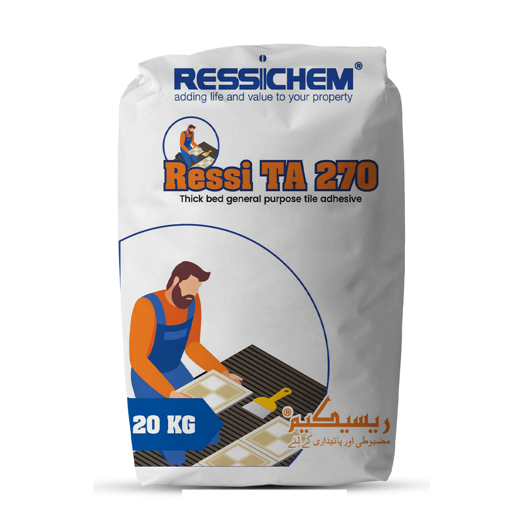 Ressichem Ressi TA 270  Thick Bed General Purpose Cement Tile Adhesive Bed Thickness 12 mm to  25 mm  in Pakistan