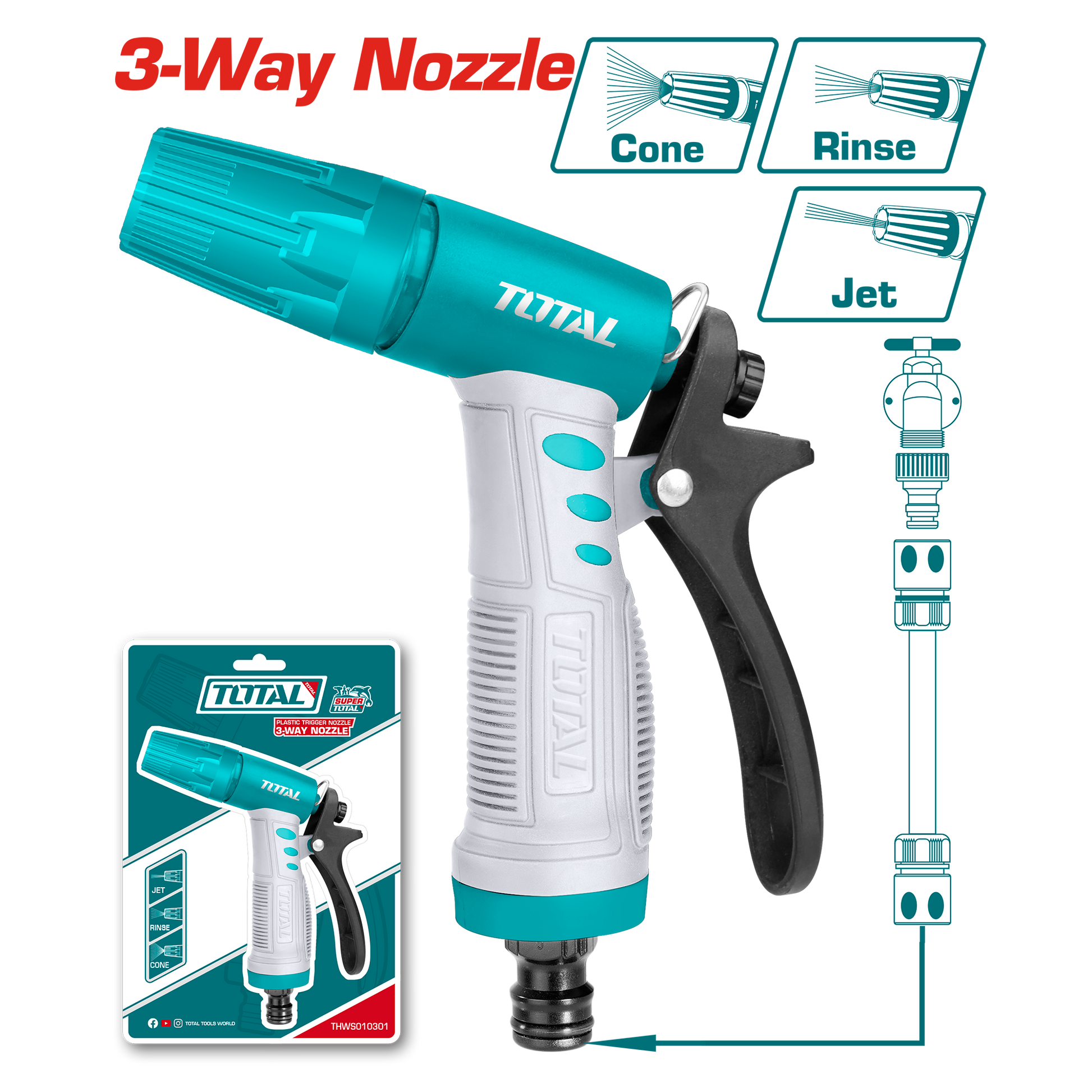 Total 3 Way Plastic Trigger Nozzle in Pakistan