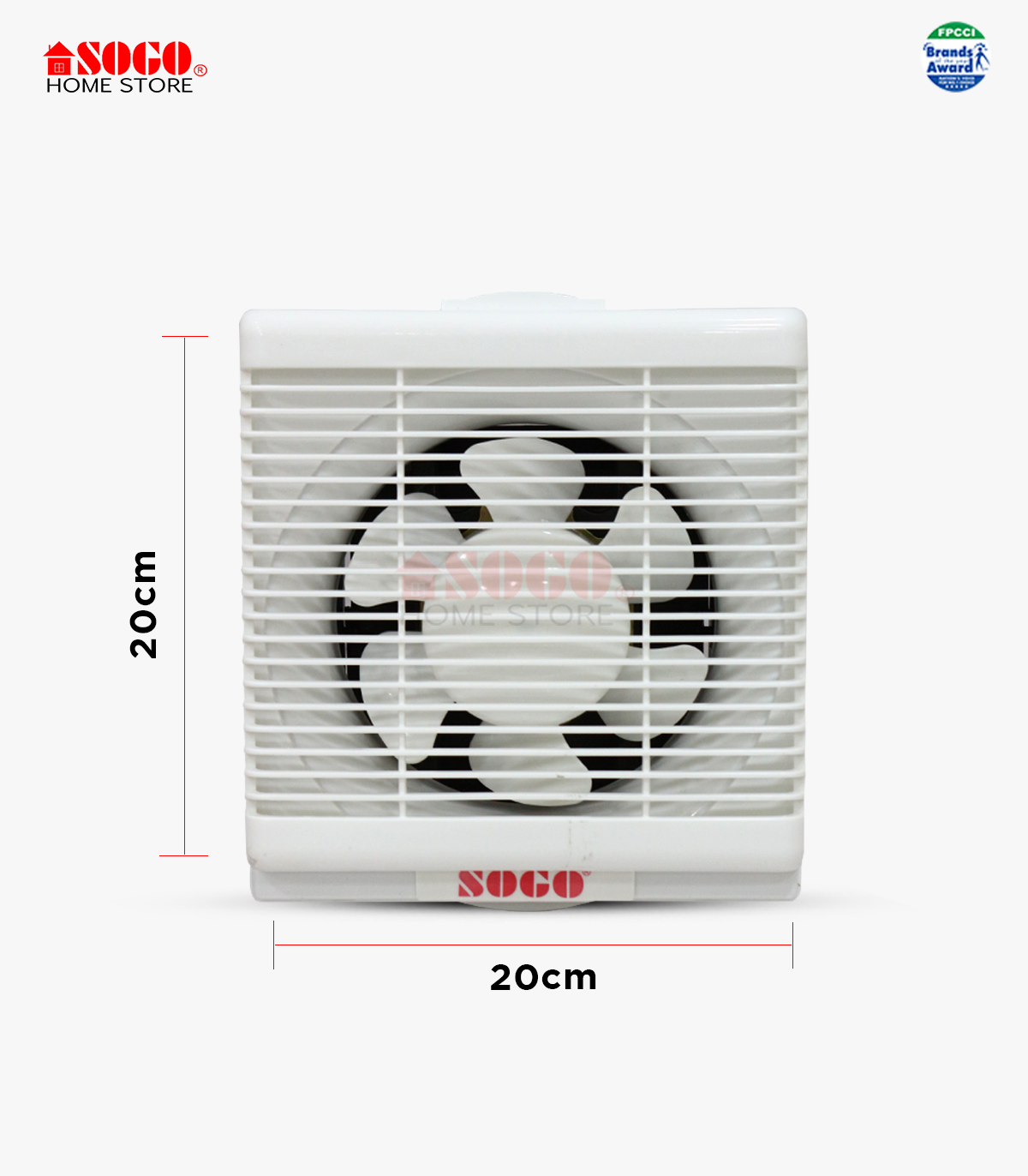 Sogo Exhaust Ventilation 20 cm Fan Square Type in Pakistan