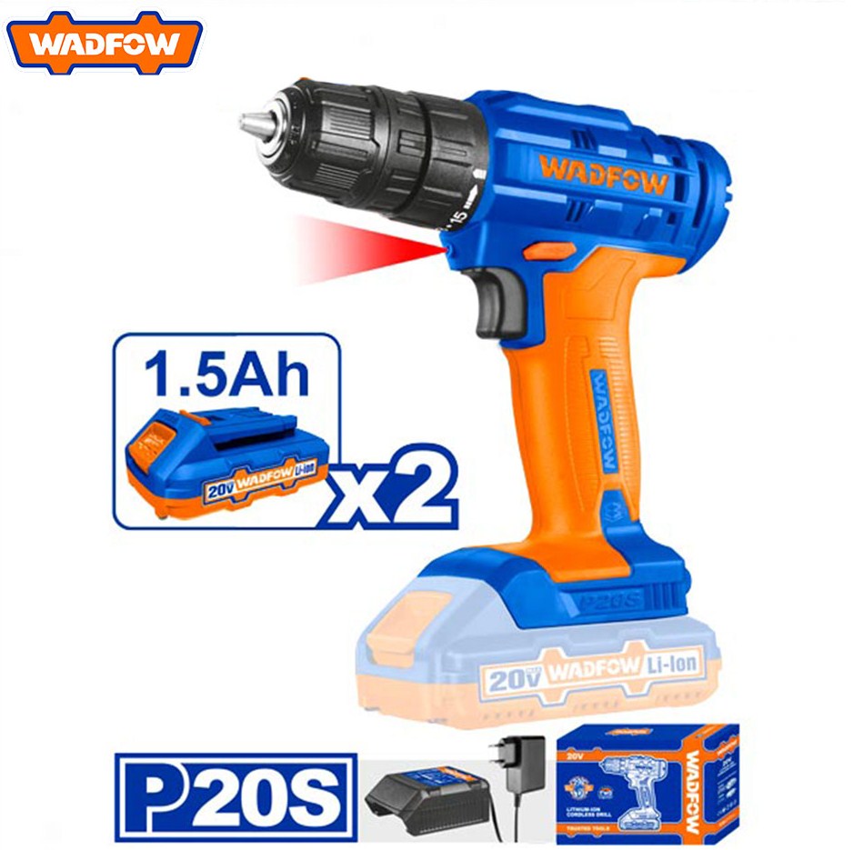Wadfow Lithium Ion Cordless Drill 20V 1500 rpm 10 mm Industrial Heavy Duty in Pakistan